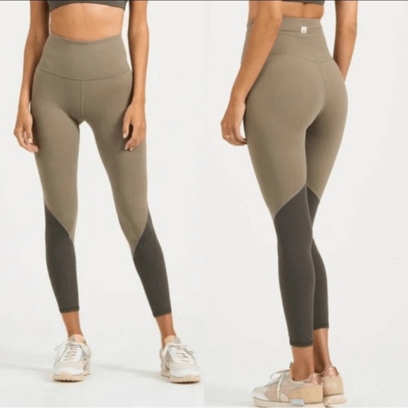 Vuori Pants - Vuori Colorblock Studio Leggings Women’s XS Oregano Green High Waist